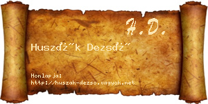 Huszák Dezső névjegykártya