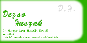 dezso huszak business card