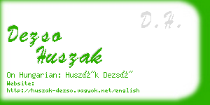 dezso huszak business card